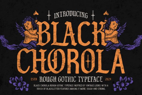 Black Chorola Typeface: Bold Vintage Blackletter for Modern Web Design