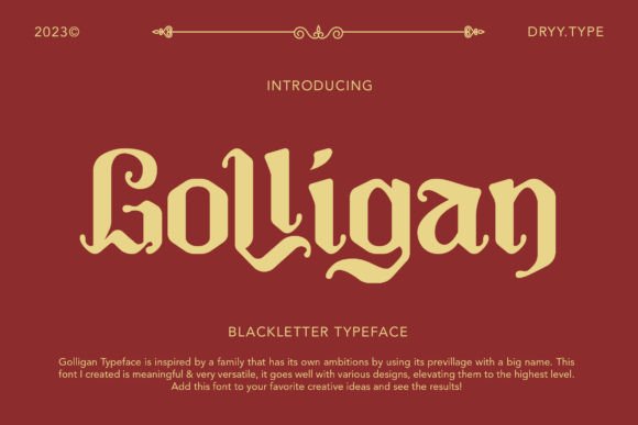 Golligan: Gothic Blackletter Font for Bold Campaign Visuals